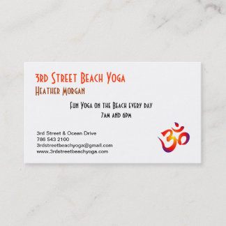 3rd Street Beach Yoga Visitekaartje