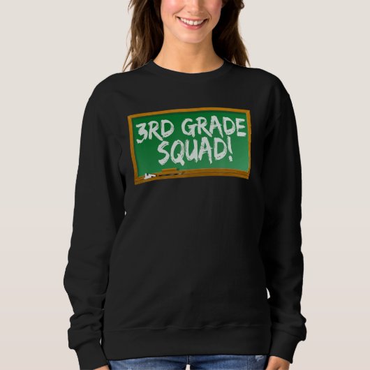 3rd Third Grade Squad Chalk Board Trui (Voorkant)