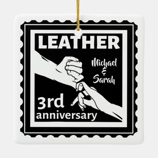 3RD Weddenschap met traditionele handen Keramisch Ornament (Achterkant)