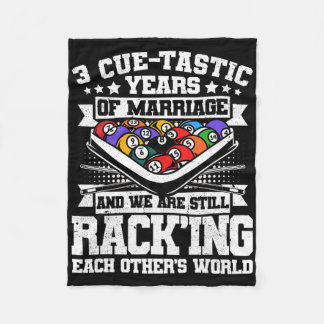 3rd Wedding Jubileum Pool Biljart 3 jaar Mar Fleece Deken