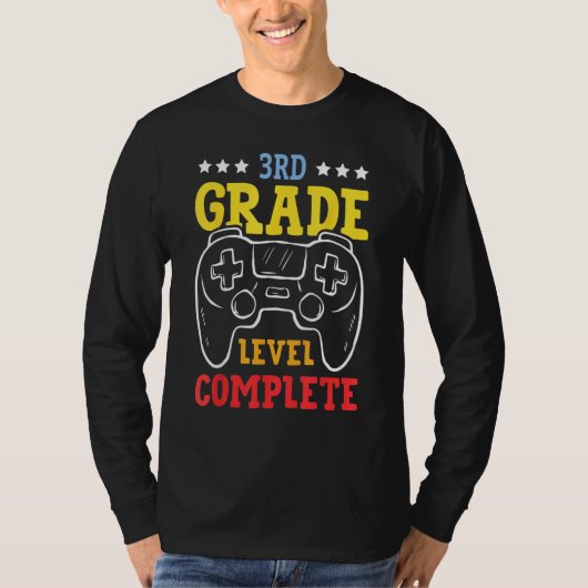 3th Grade Level Complete Gamer Class Of Graduation T-shirt (Voorkant)