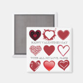 3x3 Grille de coeur Valentines Magnet (Recto/Verso)