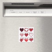 3x3 Grille de coeur Valentines Magnet (In Situ (Lave-vaisselle))