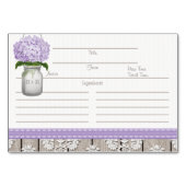 3x5 Cartes de recette en pot Mason Hydrangea Purpl (Devant)