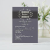 3x5 Direction Black Stropdas Affair Grey Elegant Informatiekaartje (Staand voorkant)