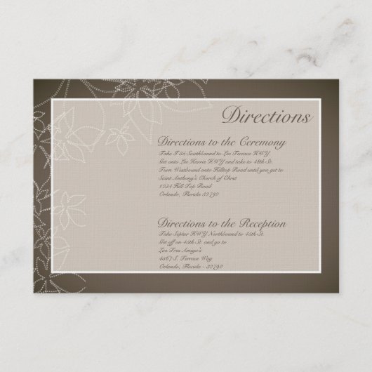 3x5 Direction-kaart in het najaar van Floral Fall  Informatiekaartje (Voorkant)