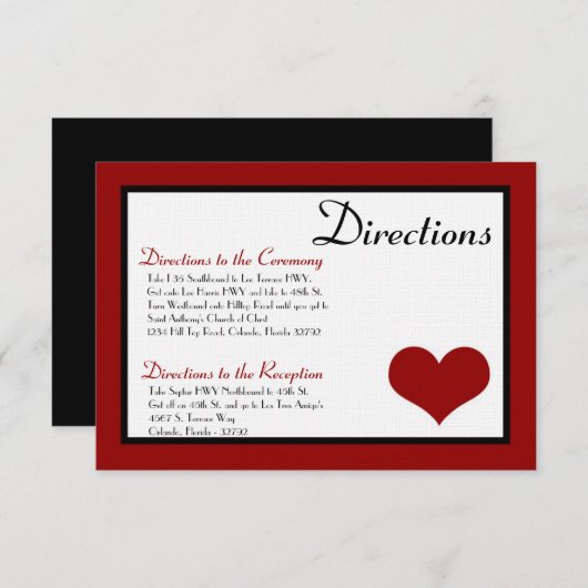 3x5 Directions Carte Mariage Penguin Love Couple (Devant / Derrière)