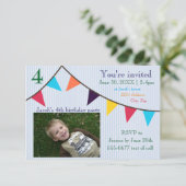 3x5 Garçons Invitation Anniversaire Bannière Bleue (Debout devant)