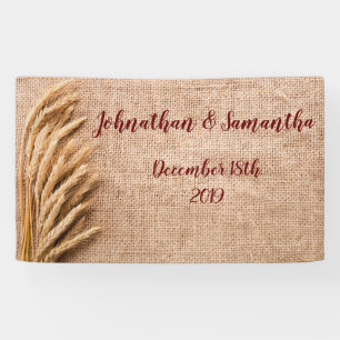 3'x5' gepersonaliseerde banentarwe op Burlap Sack Spandoek