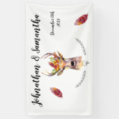 3'x5' gepersonaliseerde banner Boho Deer Buck Head (Verticaal)