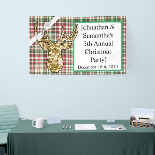 3'x5' gepersonaliseerde banner gouden glitter rend (Beurs)