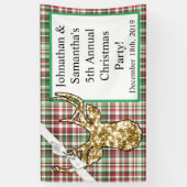 3'x5' gepersonaliseerde banner gouden glitter rend (Verticaal)