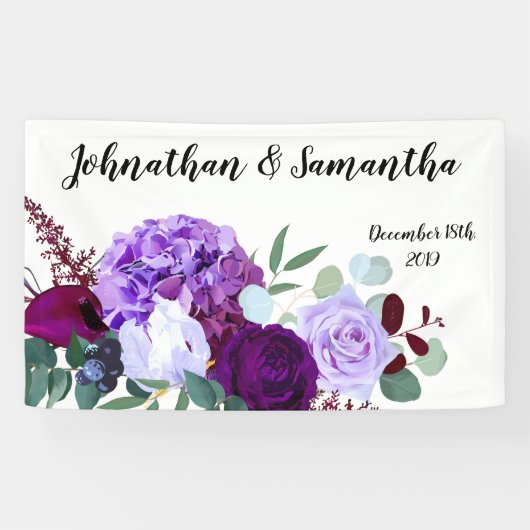 3'x5' Gepersonaliseerde Banner Lavendel Hibiscus o (Horizontaal)