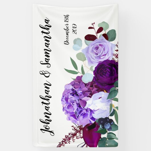 3'x5' Gepersonaliseerde Banner Lavendel Hibiscus o (Verticaal)