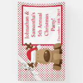 3'x5' gepersonaliseerde banner rendieren kerst XMA (Verticaal)