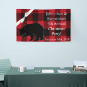 3'x5' gepersonaliseerde banner rood geruite zwart (Beurs)