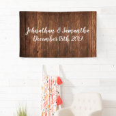 3'x5' Gepersonaliseerde Banner Schuur Hout Country (Insitu)