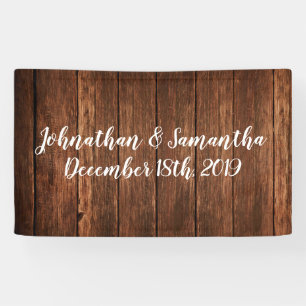 3'x5' Gepersonaliseerde Banner Schuur Hout Country