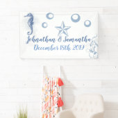 3'x5' gepersonaliseerde banner Seahorse Ocean Beac (Insitu)
