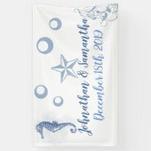 3'x5' gepersonaliseerde banner Seahorse Ocean Beac (Verticaal)