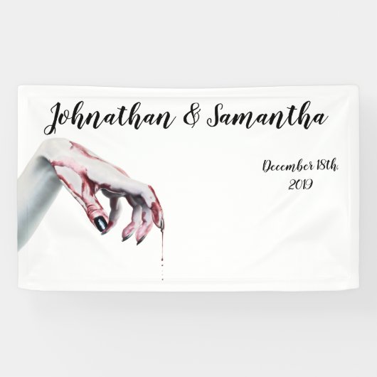 3'x5' Gepersonaliseerde Banner zombie bloeddruppel (Horizontaal)