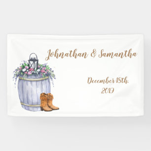 3'x5' Gepersonaliseerde Banner Zomer Country Weddi