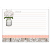 3x5 Peach Hydrangea Mason Jar Recept Kaarten (Achterkant)