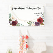 3'x5' persoonlijke banner, witte rozen, goudmeter spandoek (Insitu)