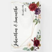 3'x5' persoonlijke banner, witte rozen, goudmeter spandoek (Verticaal)