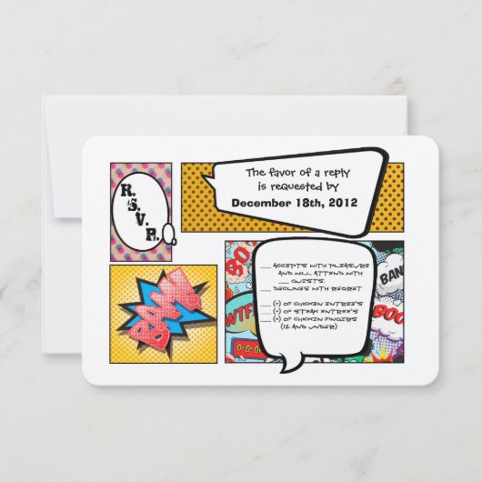 3x5 R.S.V.P. Carte de réponse Bande dessinée Livre (Devant)