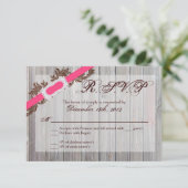 3x5 R.S.V.P. Carte de réponse Barn Wood Diamond Ri (Debout devant)