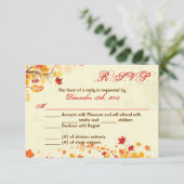 3x5 R.S.V.P. Carte de réponse Brise Automne Feuill (Debout devant)