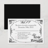 3x5 R.S.V.P. Carte de réponse Manger Boire être ma (Devant / Derrière)