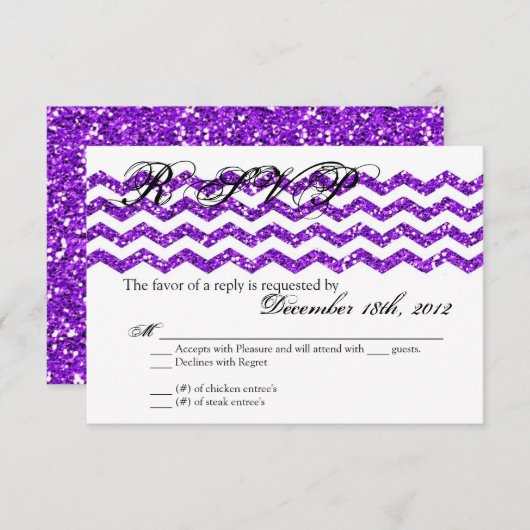 3x5 R.S.V.P. Parties scintillant de réponse de la (Devant / Derrière)