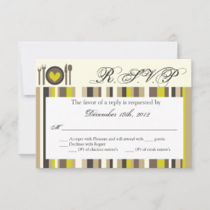 3x5 R.S.V.P. Reply Card China Bord Silverware-soft RSVP Kaartje