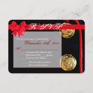 3x5 R.S.V.P. Reply Card Marine Dress Blues Uniform RSVP Kaartje