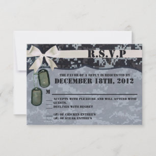 3x5 R.S.V.P. Reply Card Navy DIGITAL PRINT Uniform RSVP Kaartje