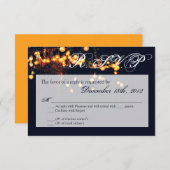 3x5 R.S.V.P. Reply Card Oak Tree String Lights Nig RSVP Kaartje (Voorkant / Achterkant)