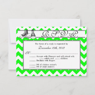 3x5 R.S.V.P. Reply Card Teenage Sneakers Chevron RSVP Kaartje