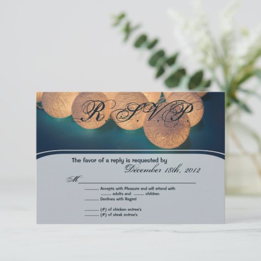 3x5 R.S.V.P. Réponse Carte Chaîne Lumières Night L (Debout devant)