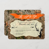 3x5 R.S.V.P. Réponse Carte Chasse Deer Buck Head C (Devant / Derrière)