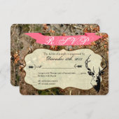 3x5 R.S.V.P. Réponse Carte Chasse Deer Buck Head C (Devant / Derrière)