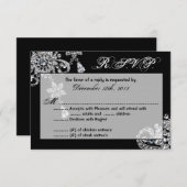 3x5 R.S.V.P. Réponse Carte Collier bijoux diamant (Devant / Derrière)