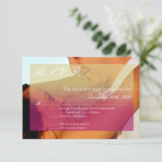 3x5 R.S.V.P. Réponse Carte Coucher de soleil Fade  (Debout devant)