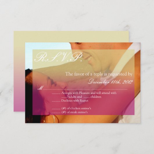 3x5 R.S.V.P. Réponse Carte Coucher de soleil Fade (Devant / Derrière)