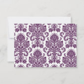 3x5 R.S.V.P. Réponse Carte Plum Purple Damask Lace (Dos)