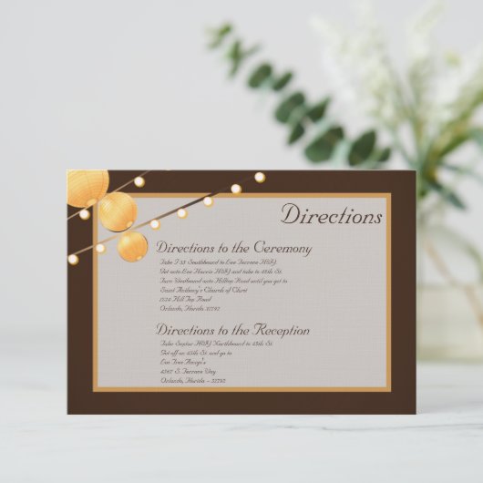 3x5 Routebeschrijving Kaart Papieren Lantaarns op (Staand voorkant)