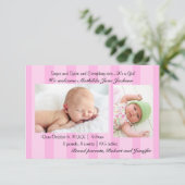 3x5 Sucre et épices Faire-part de naissance fille  (Debout devant)