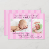 3x5 Sucre et épices Faire-part de naissance fille  (Devant / Derrière)