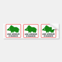 3x STICKER VOITURE sanglier - UNE ARDEUR D'AVANCE